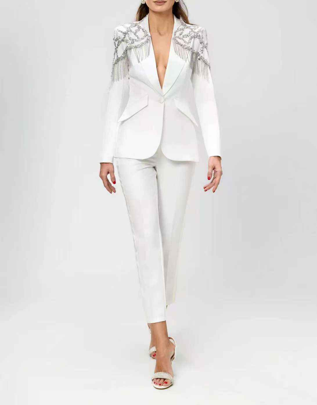 Women'S Formal Wear Tuxedo - Completo da Donna con Cristalli e