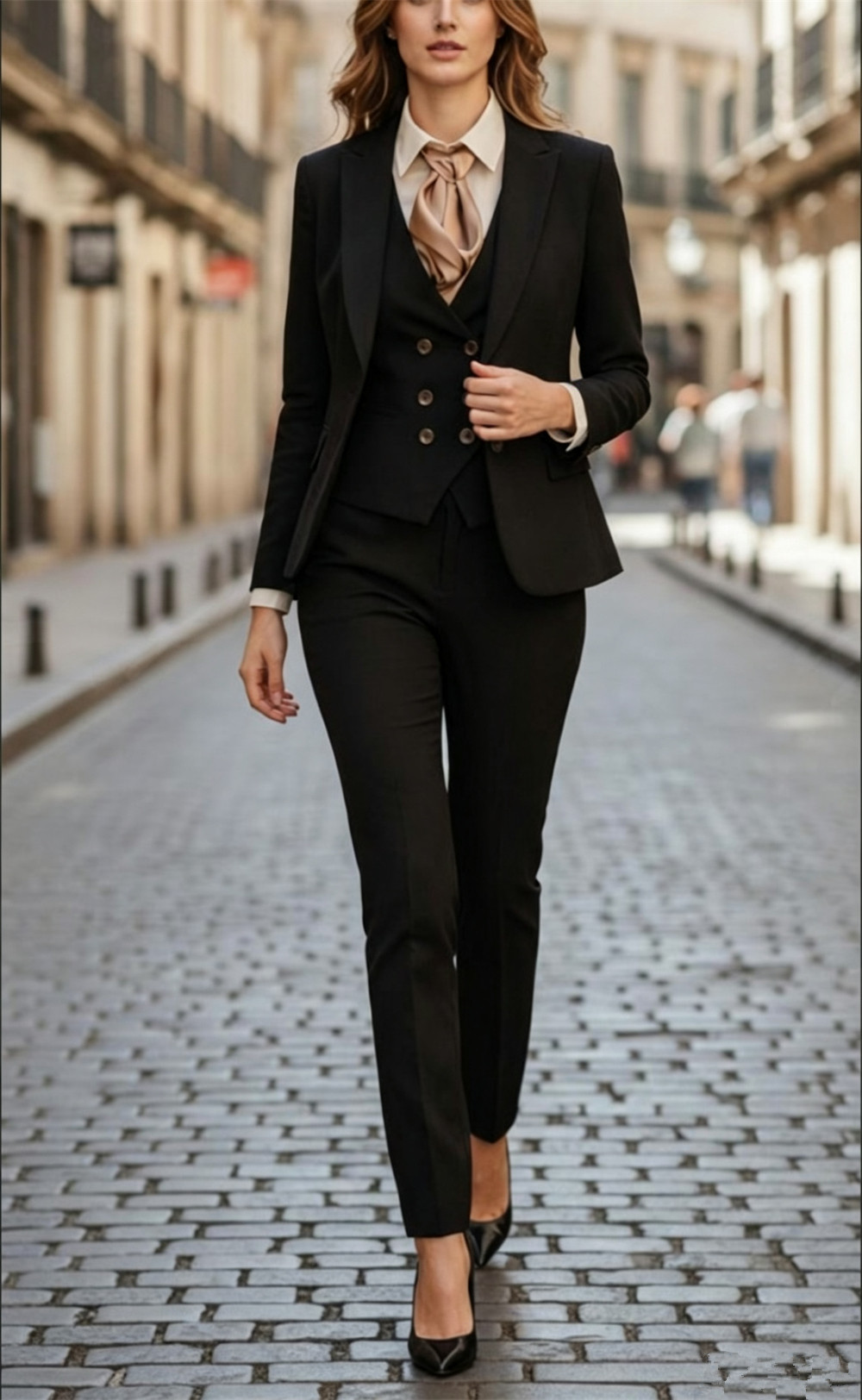 Women Formal Wear Tailor - Completo da donna nero in 3