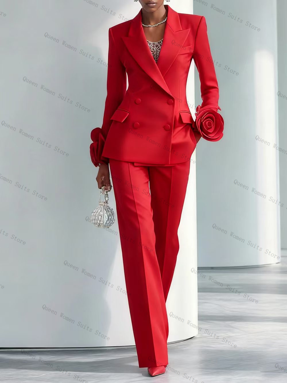 Women'S Formal Wear Tuxedo - Abito da donna rosso di lusso