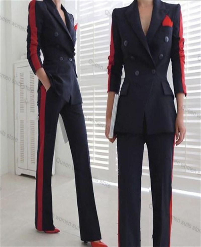 Women'S Formal Wear Tuxedo - Rosso Nero Autunno Vestito Delle Donne