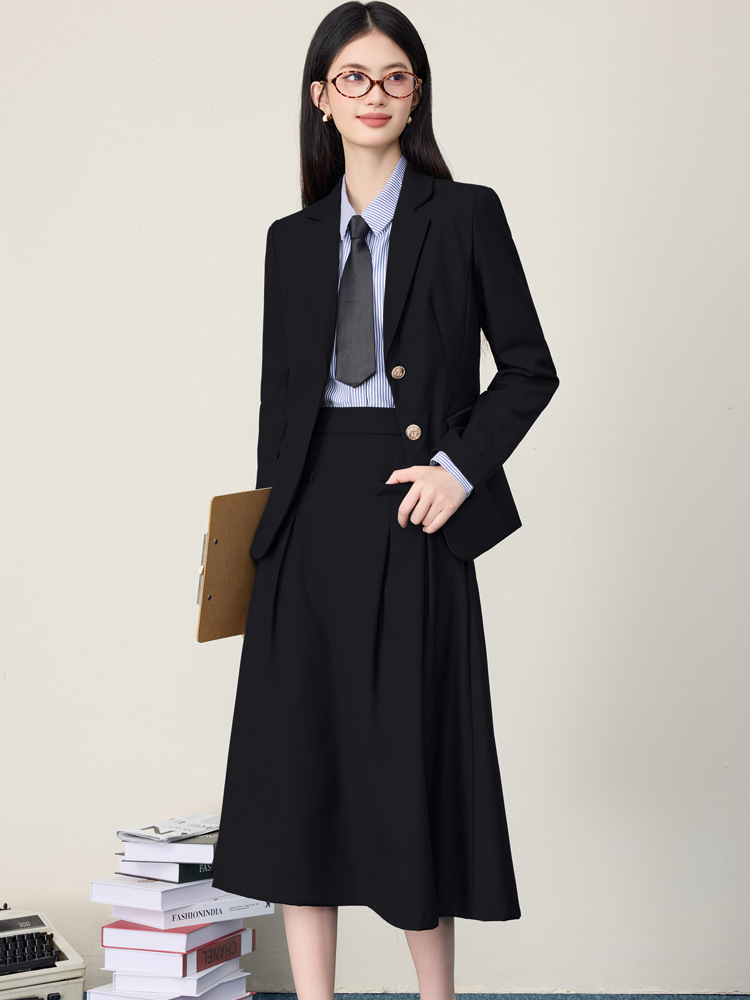 Women'S Formal Wear Petite - Completo gonna e giacca nero da