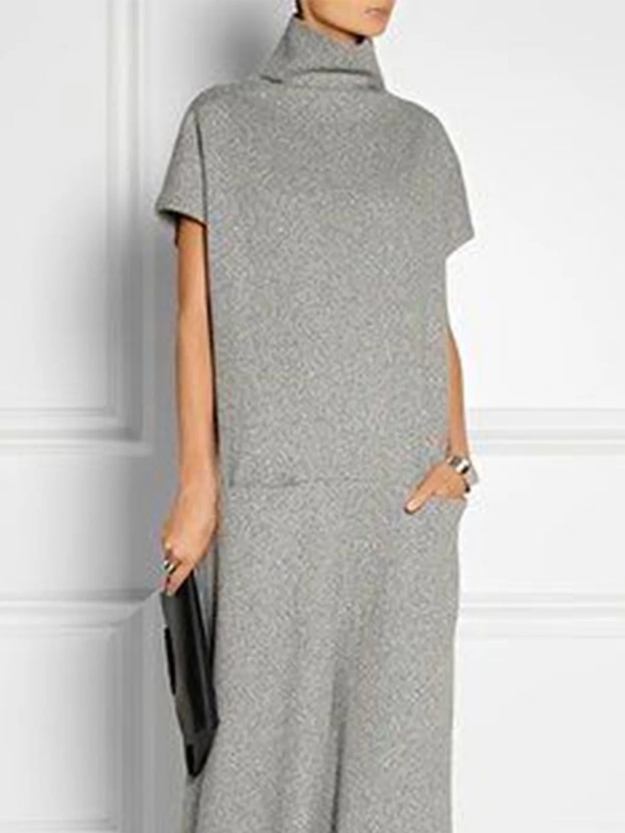 Freeacy Solid Grey Abito casua - Women Formal Wear Zara recensione e prezzo