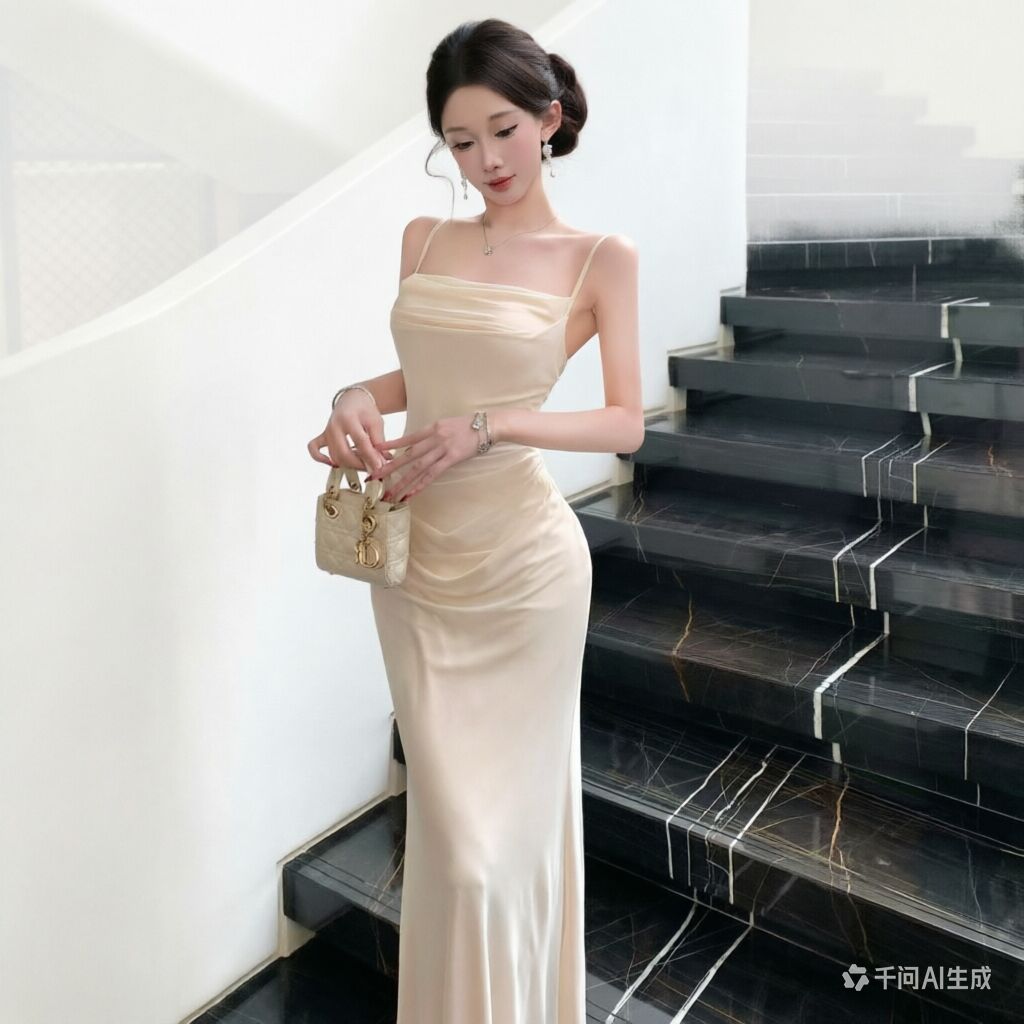 Abito Elegante in Rete Beige,  - Formal Wear For Women Xl recensione e prezzo